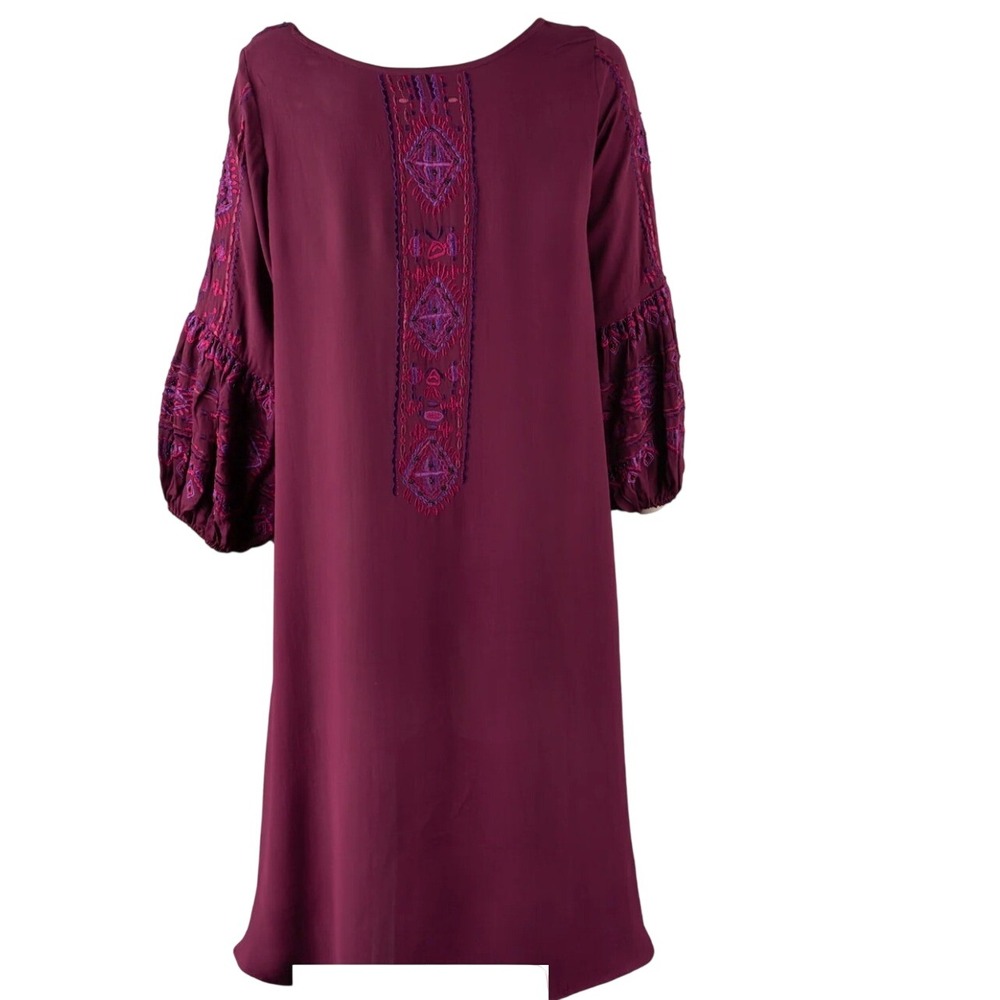 Vintage Collection Plum Embroidered Adele Puff Sleeve Tunic XL Romantic Bohemian - Picture 2 of 12